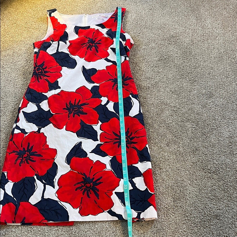 Vintage Tommy Hilfiger Ultra Bold Red Blue Floral Cotton Shift sz4 Made in Oman - Picture 6 of 9